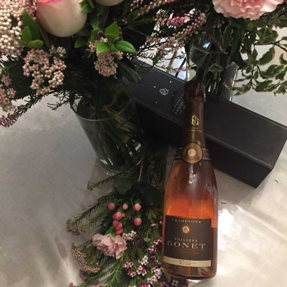 Champagne Brut Rosé, par Hanakawa, fleuriste à Meudon