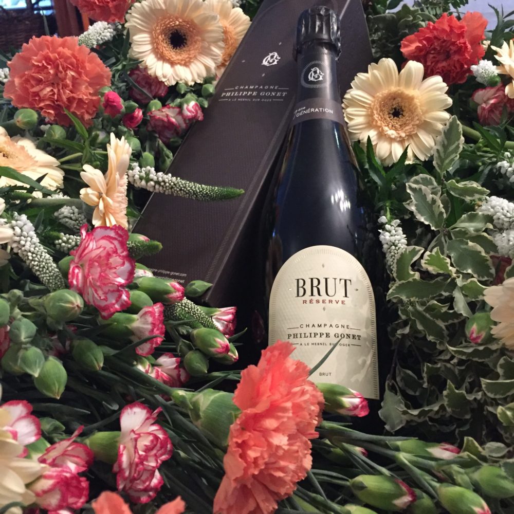 Champagne Brut Réserve, par Hanakawa, fleuriste à Meudon