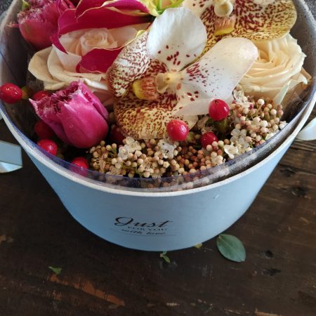 votre artisan fleuriste vous propose le bouquet : Boxflower sensation