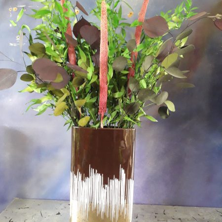 votre artisan fleuriste vous propose le bouquet : composition vase d'exception / a poser