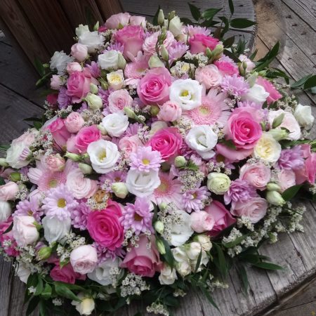 votre artisan fleuriste vous propose le bouquet : Coeur pour un dernier hommage