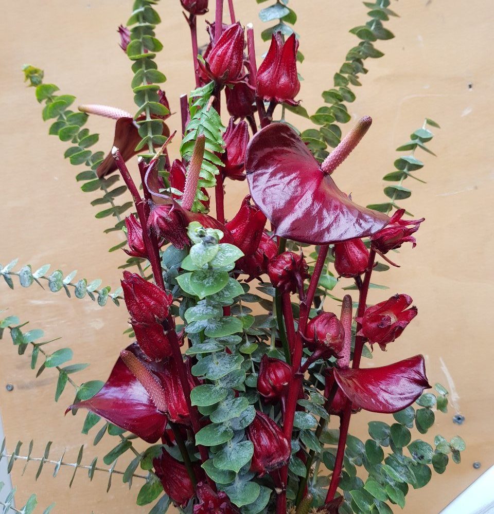 Composition Haute Rouge, par Quand les fleurs s'en mêlent, fleuriste à Houilles