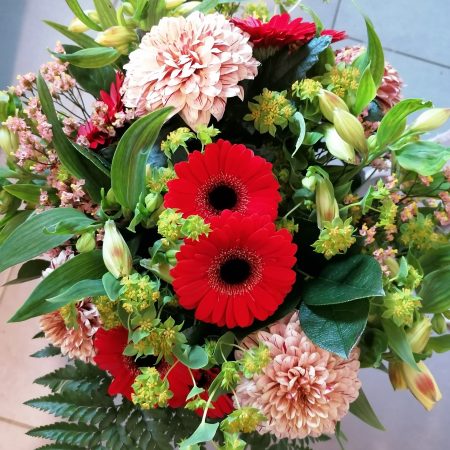 Bouquet Rouge, par Le trèfle à quatre fleurs, fleuriste à Gondecourt