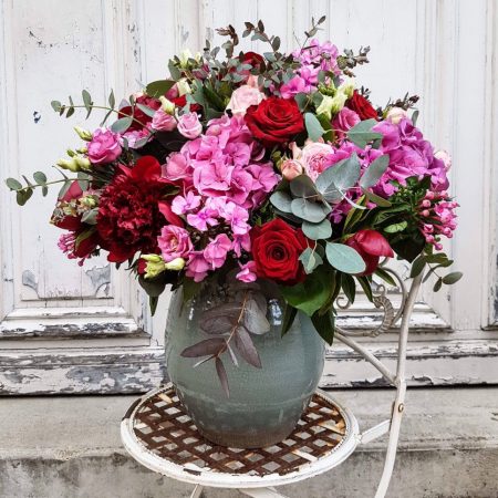 votre artisan fleuriste vous propose le bouquet : Bouquet Rose Et Rouge
