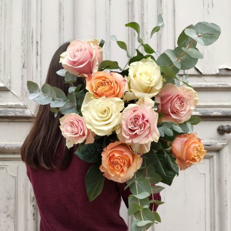 Bouquet de Roses équateur commerce équitable, par Atelier Armelle Alleton, fleuriste à Le Mans