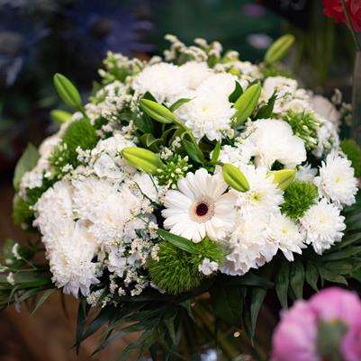 votre artisan fleuriste vous propose le bouquet : Bouquet blanc