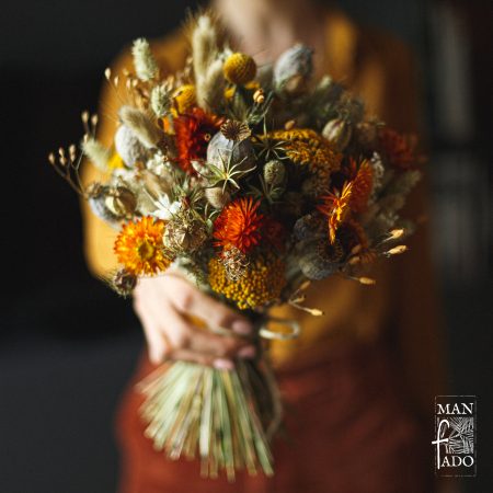 votre artisan fleuriste vous propose le bouquet : Bouquet de fleurs séchées Roussèu