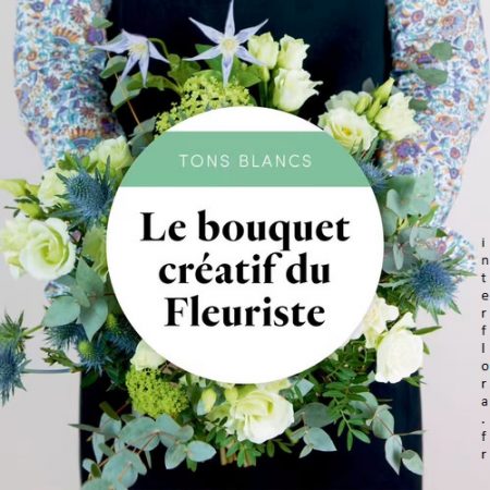votre artisan fleuriste vous propose le bouquet : Bouquet fleuriste blanc Chatou Fleurs