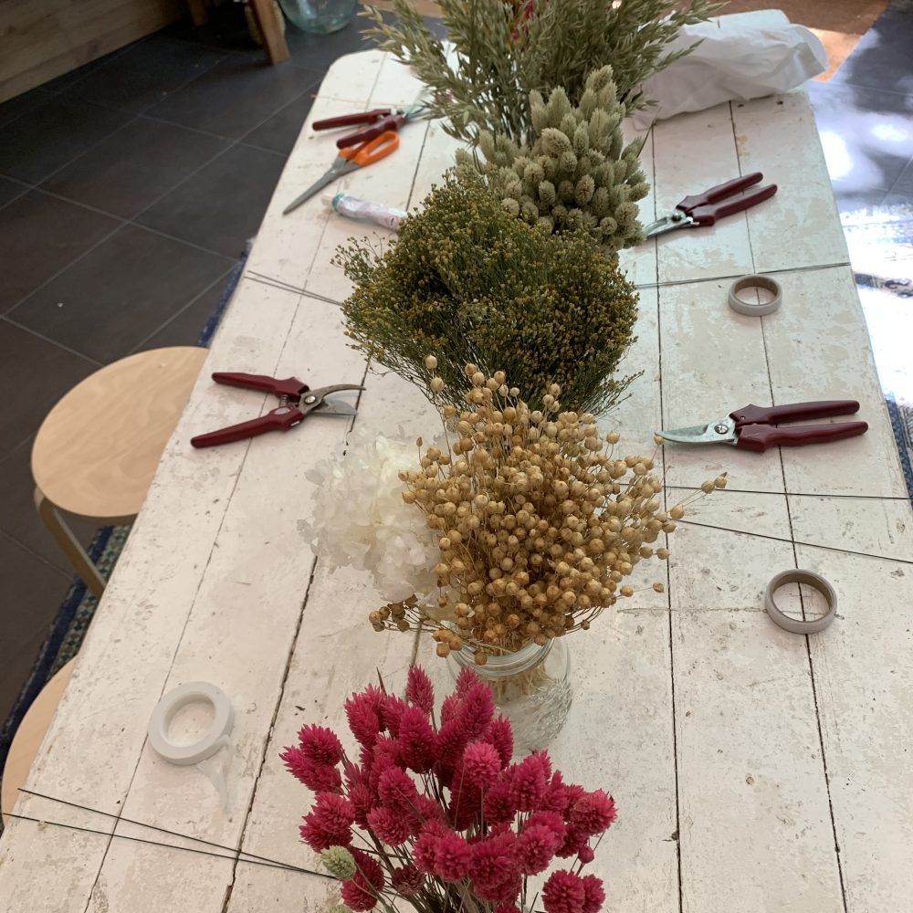 Atelier couronne de fleurs séchées