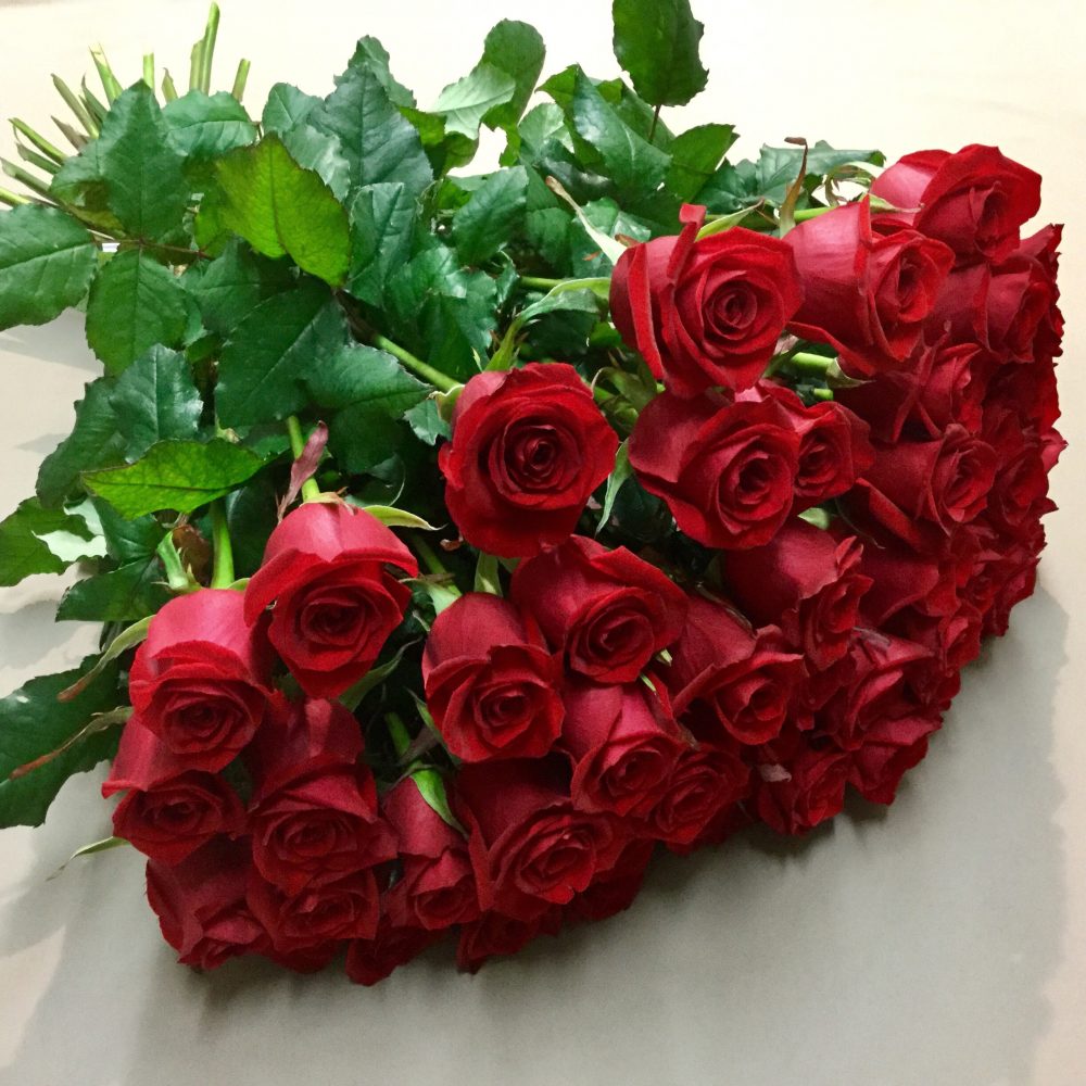 Bouquet de roses rouges (70 cm), par Multiflor, fleuriste à Brive-la-Gaillarde