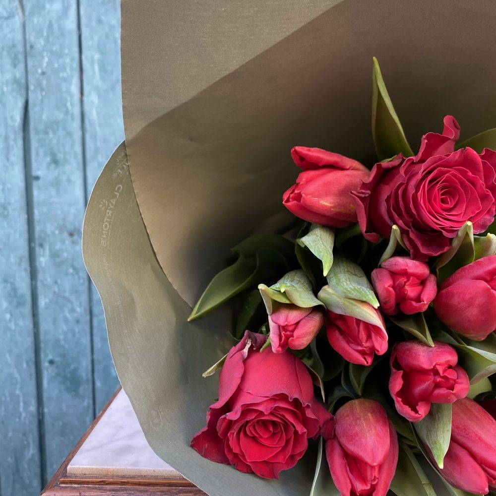 Bouquet de tulipes St Valentin, par Le Dahlia by Estelle, fleuriste à Bordeaux