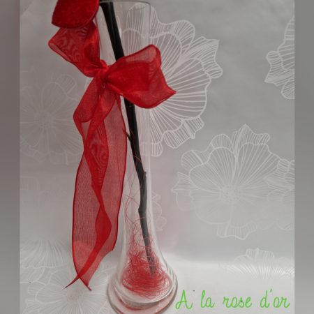 Rose éternelle vase et ourson, par A La Rose d'Or, fleuriste à Narbonne