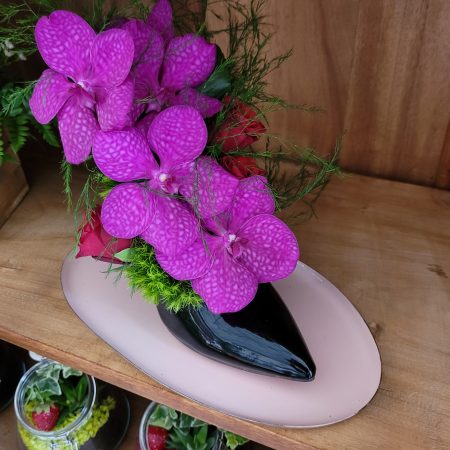 Composition florale ou de plantes d'intérieur, par Vert Tige Luçon, fleuriste à Luçon