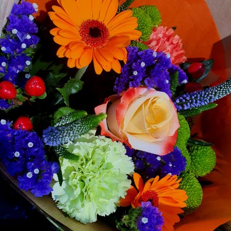 Bouquet multicolore, par Cannelle Fleurs, fleuriste à Bégard
