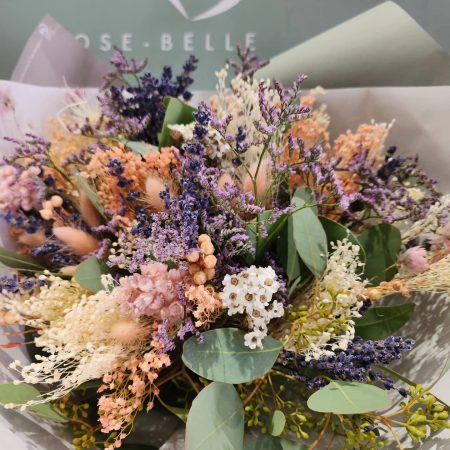 Bouquet de fleurs séchées, par ROSE-BELLE, fleuriste à Nice