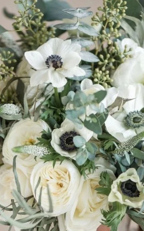 Bouquet blanc, par Les jolies choses, fleuriste à Couëron