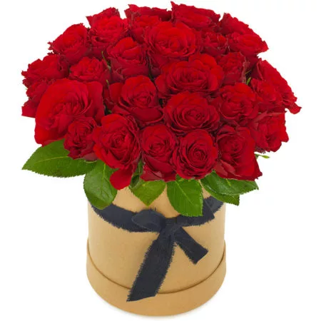 Boîte À Chapeau D'Amour de roses fraiches, par Magnolia Fleuriste, fleuriste à Antibes