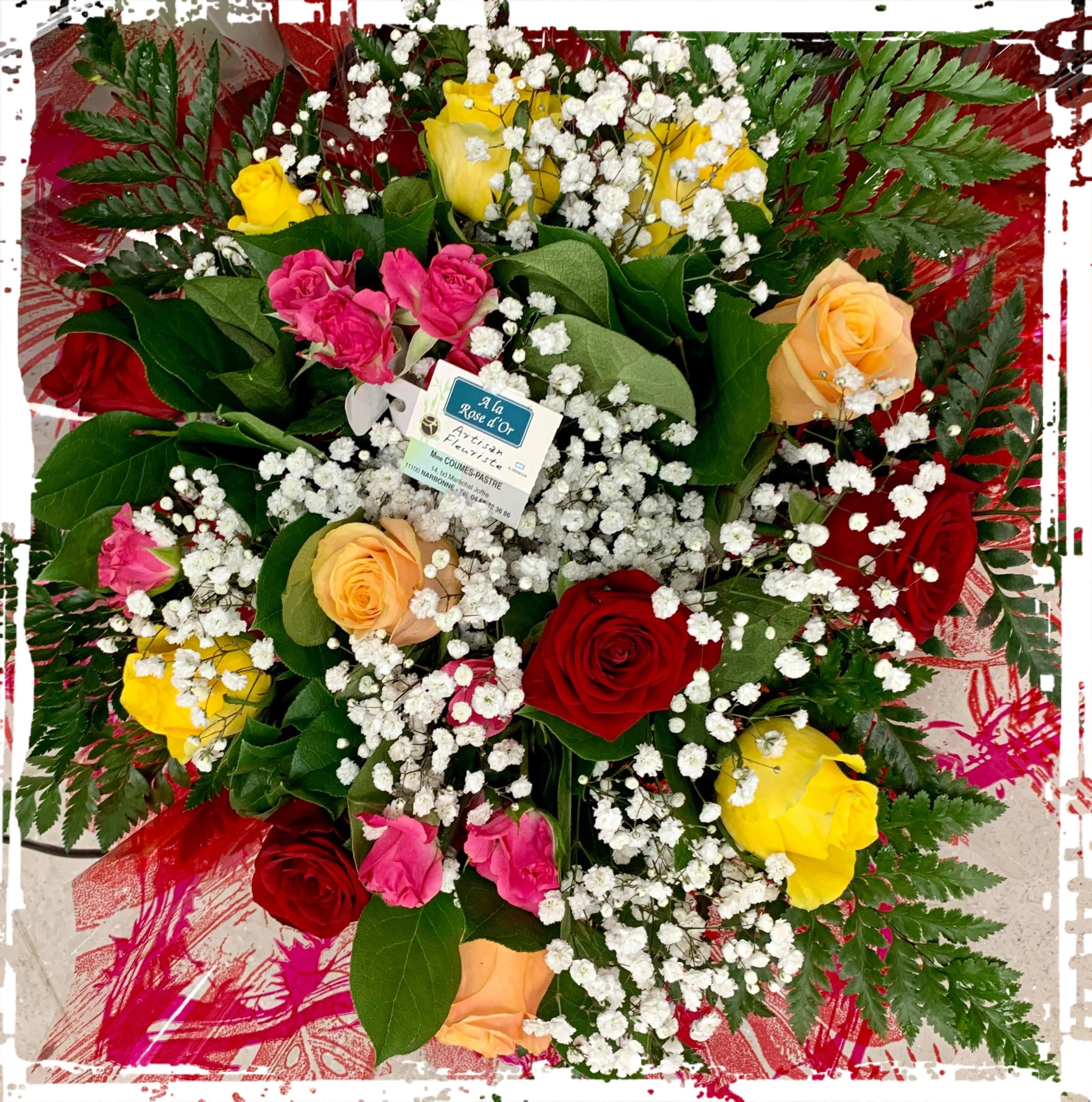 Bouquet rond de Roses, par A La Rose d'Or, fleuriste à Narbonne