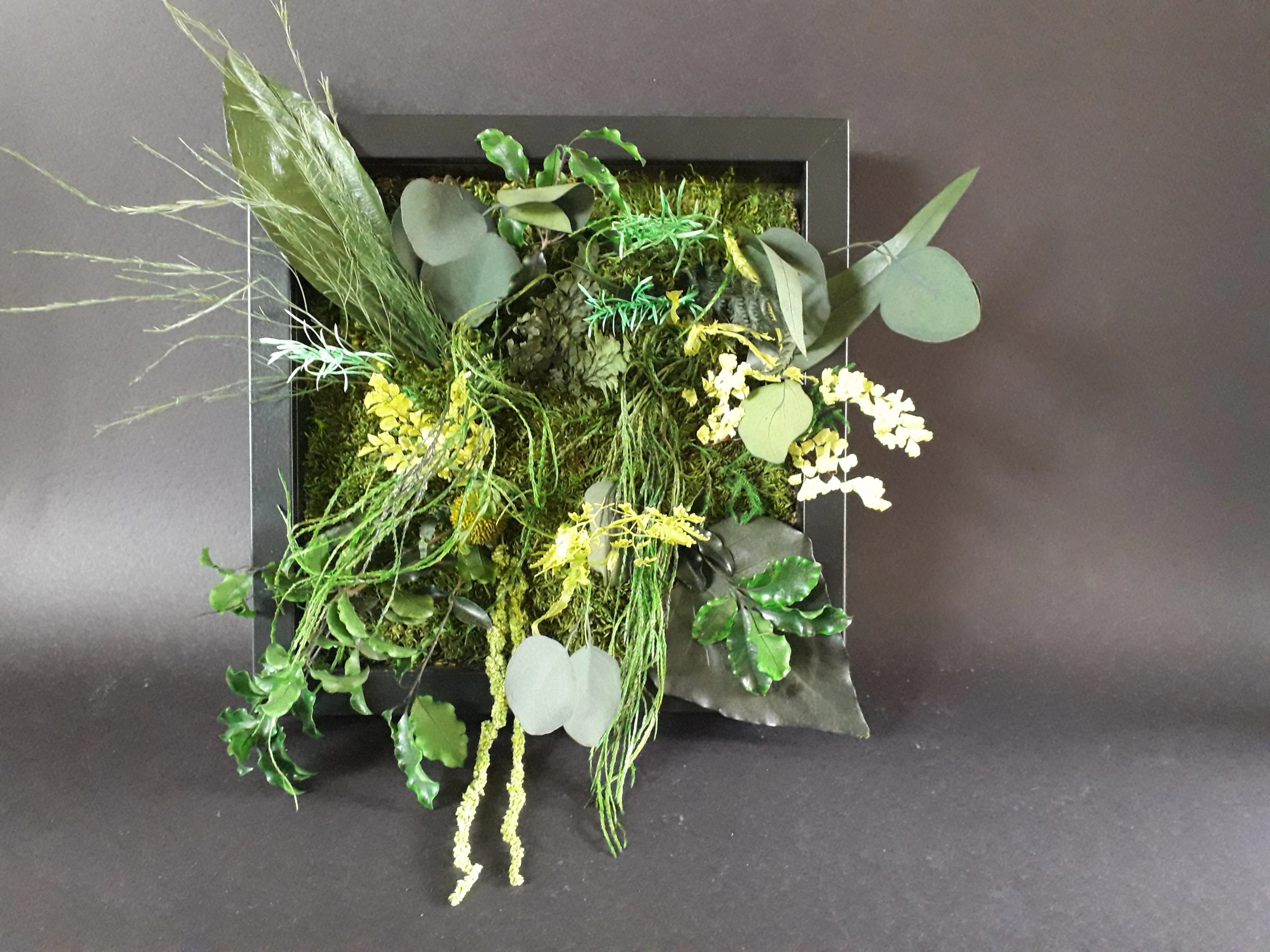 TABLEAU MURAL EN VEGETAUX STABILISES FORMAT CARRE, par Lili la main verte, fleuriste à Talence