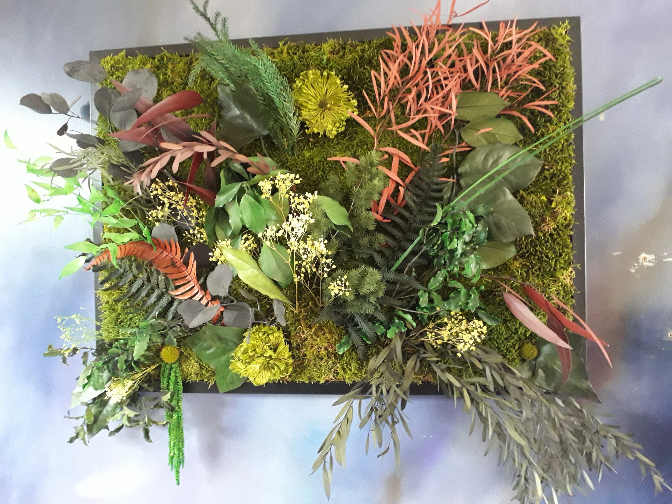 TABLEAU MURAL EN VEGETAUX STABILISES GRAND FORMAT, par Lili la main verte, fleuriste à Talence