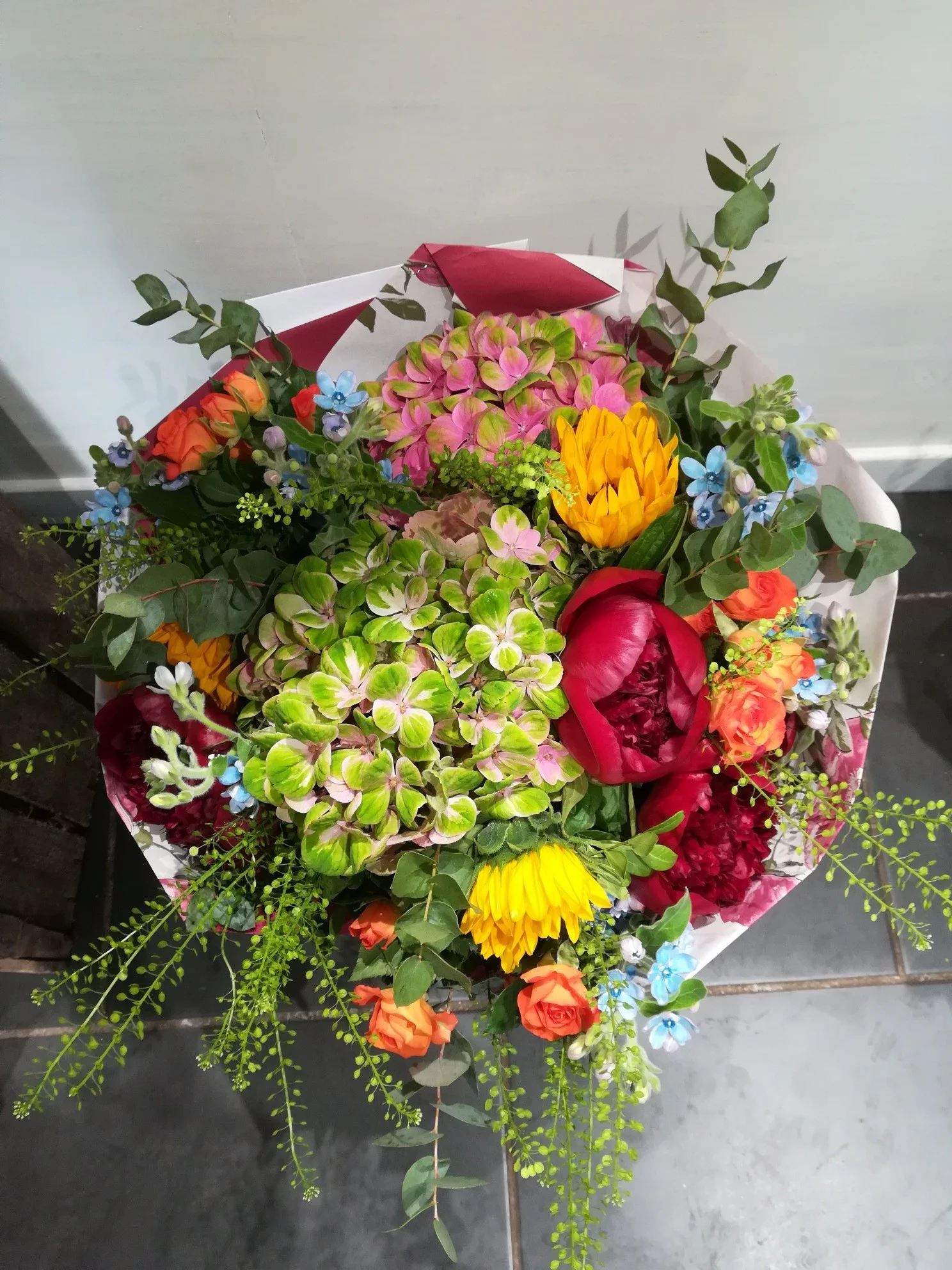Bouquet Arlequin, par Canopée, fleuriste à Bourgueil