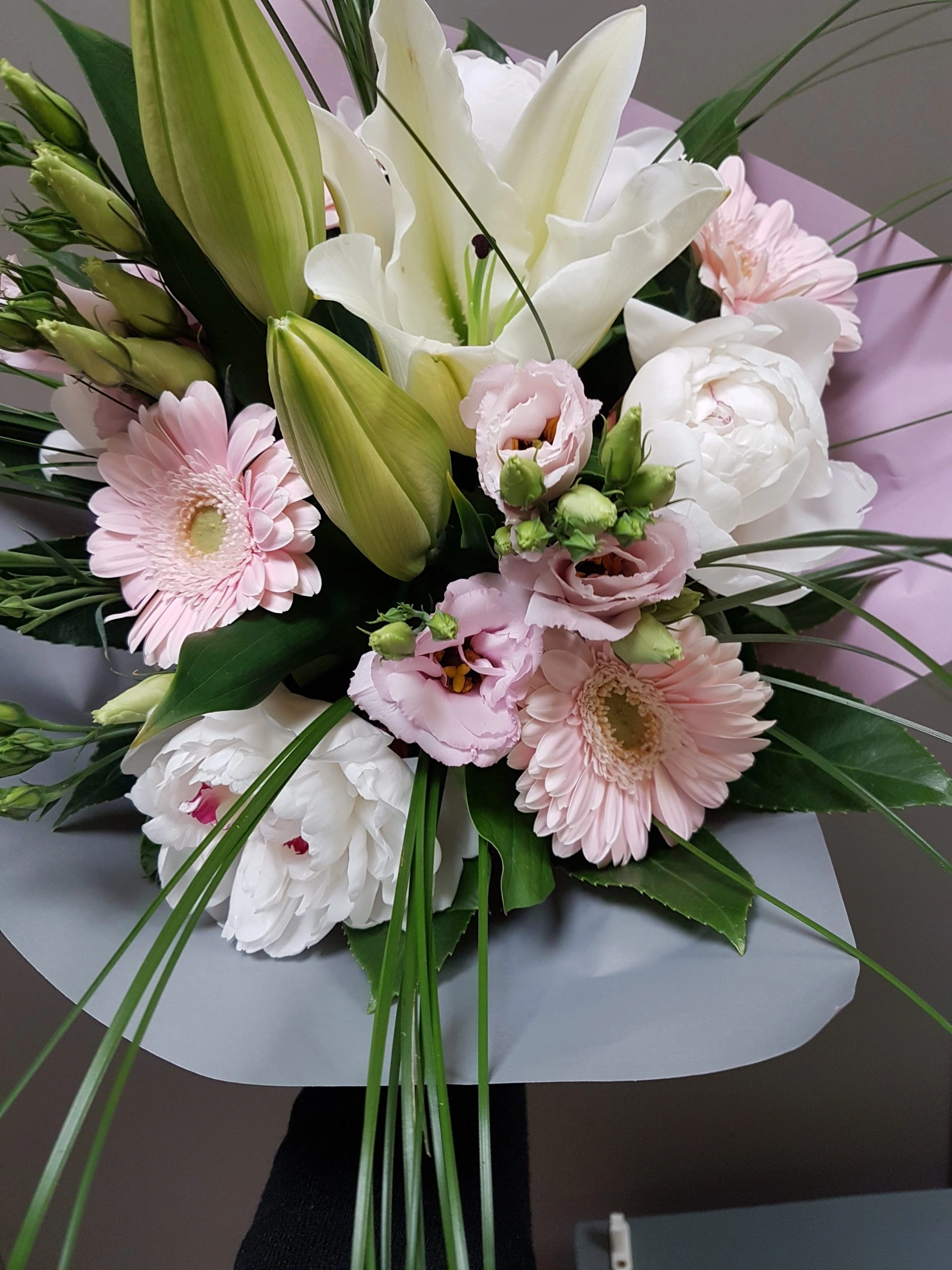 Bouquet longues tiges pastel, par Passionnement, fleuriste à Carmaux