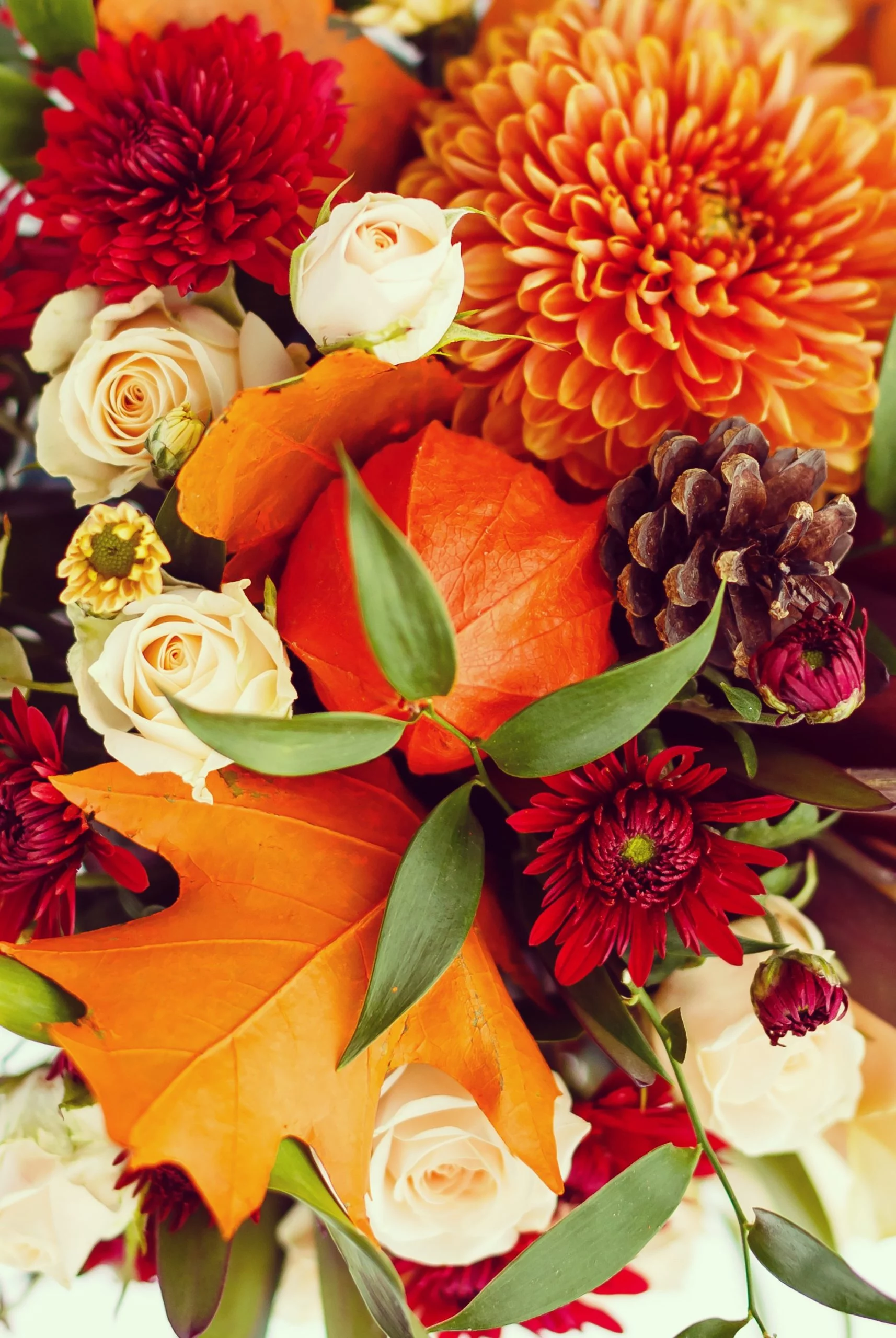 Bouquet orangé, par Les jolies choses, fleuriste à Couëron
