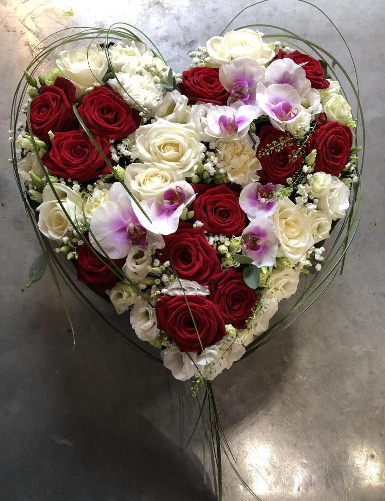 Coeur deuil, par Florilys, fleuriste à La Chaussée-Saint-Victor