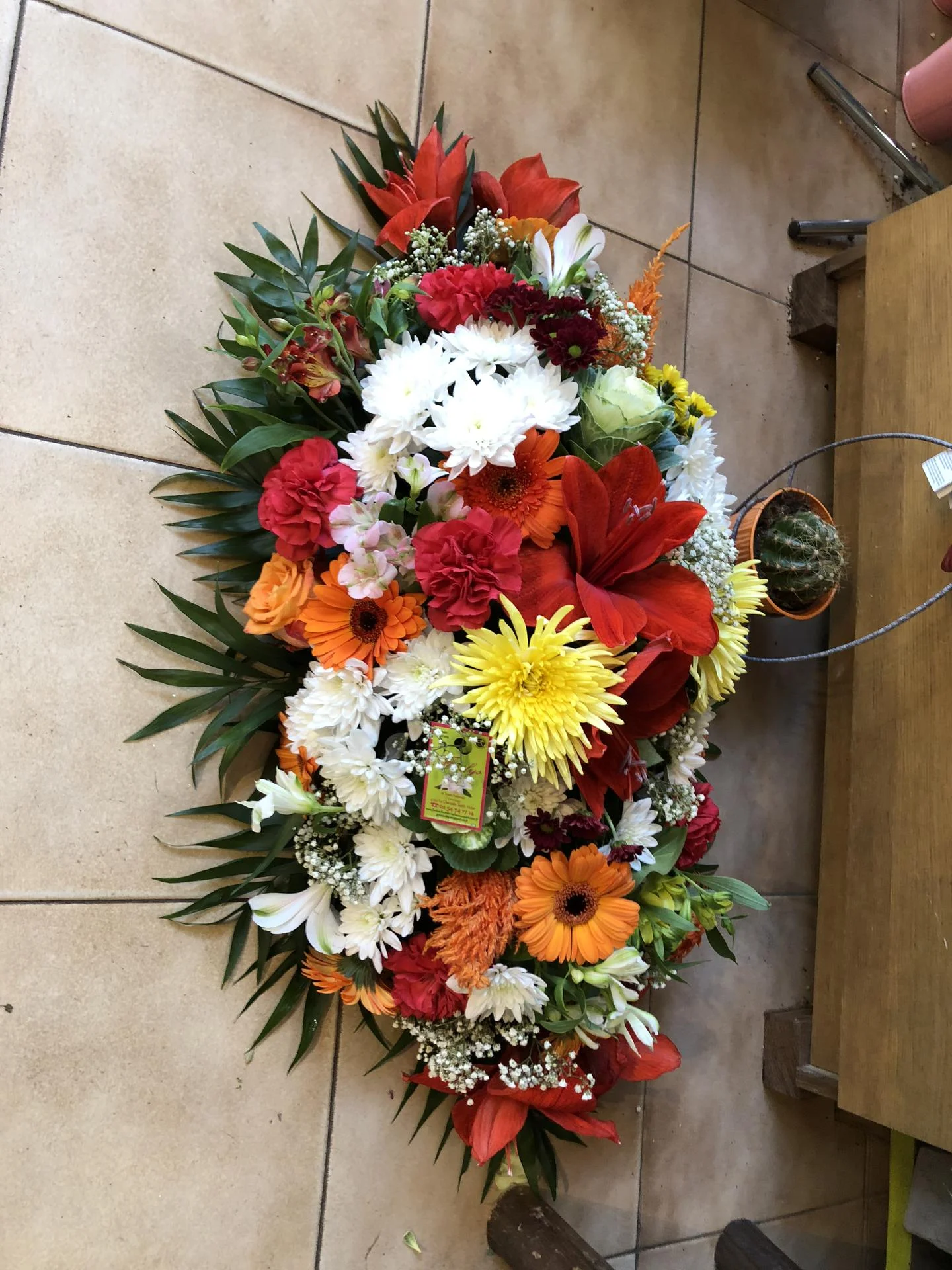 Raquette, par Florilys, fleuriste à La Chaussée-Saint-Victor