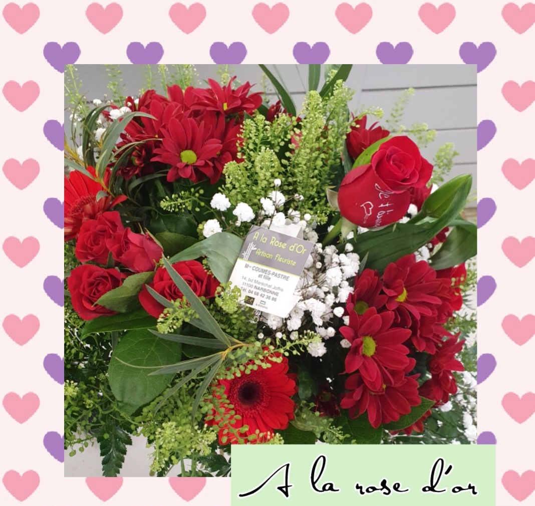 Bouquet « Je t&rsquo;Aime », par A La Rose d'Or, fleuriste à Narbonne