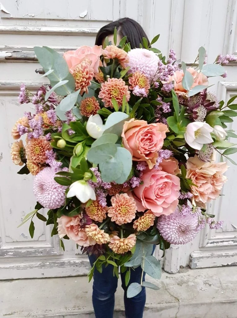 Bouquet Saumon, par Atelier Armelle Alleton, fleuriste à Le Mans