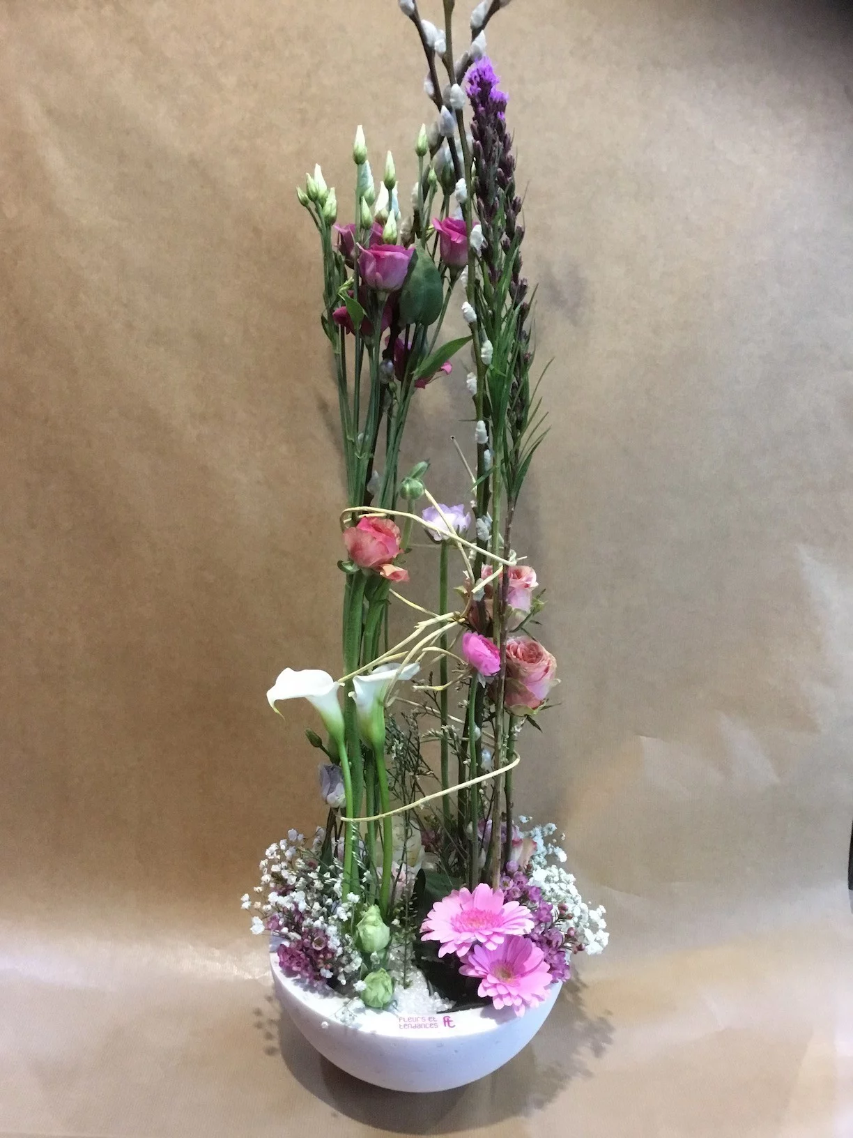 Composition piquée en hauteur, par Fleurs et Tendances, fleuriste à Vandœuvre-lès-Nancy