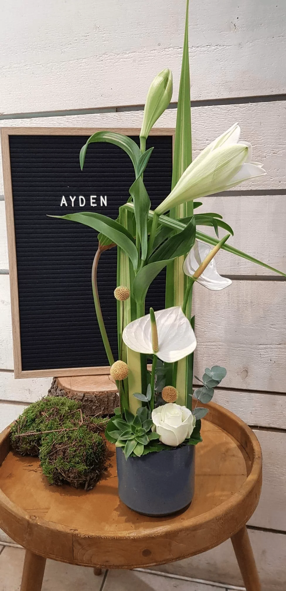 Composition Ayden, par Art Végétal, fleuriste à Corbas