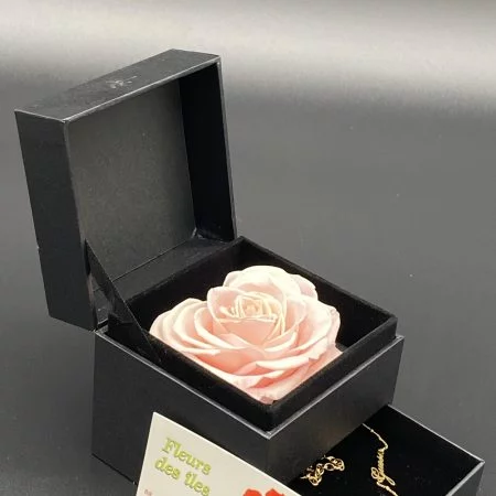 Boxe rose coffret (bijoux non fournis), par Fleurs des îles, fleuriste à Grigny