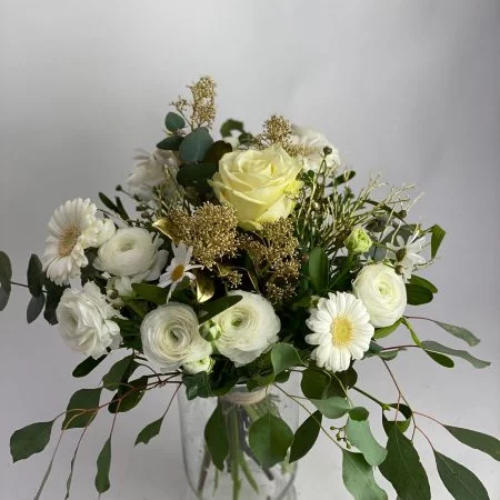 Bouquet blanc doré, par Fleurs Kammerer, fleuriste à Illkirch-Graffenstaden