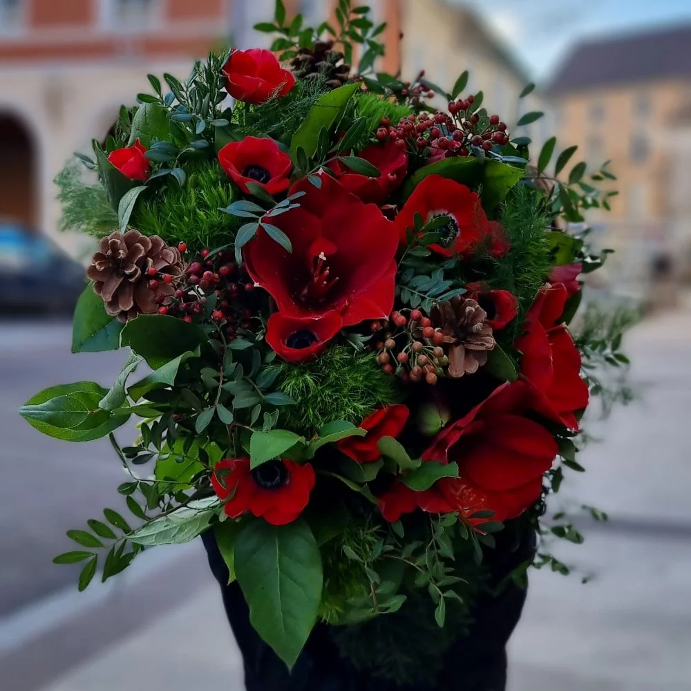 Bouquet de Noël, par L'Atelier des Fleurs, fleuriste à Chagny