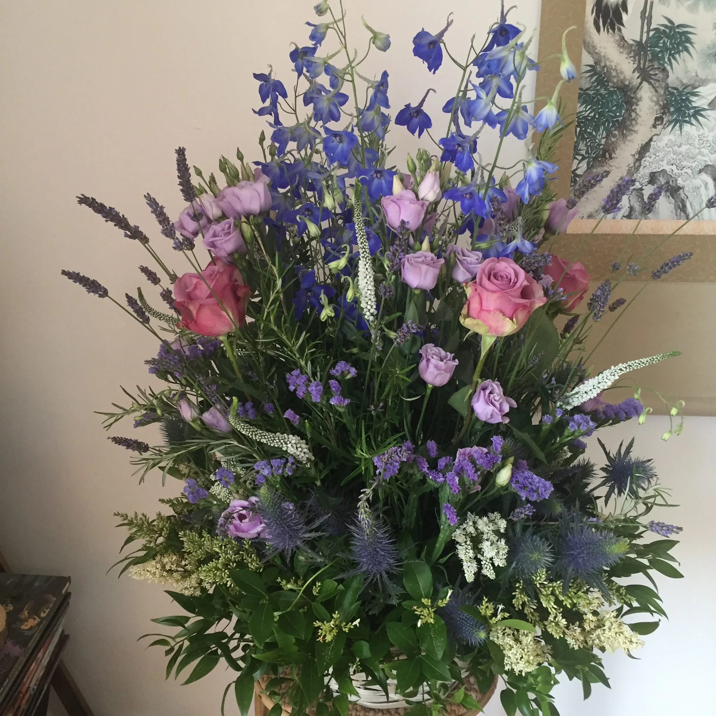 Corbeille champêtre, par Hanakawa, fleuriste à Meudon