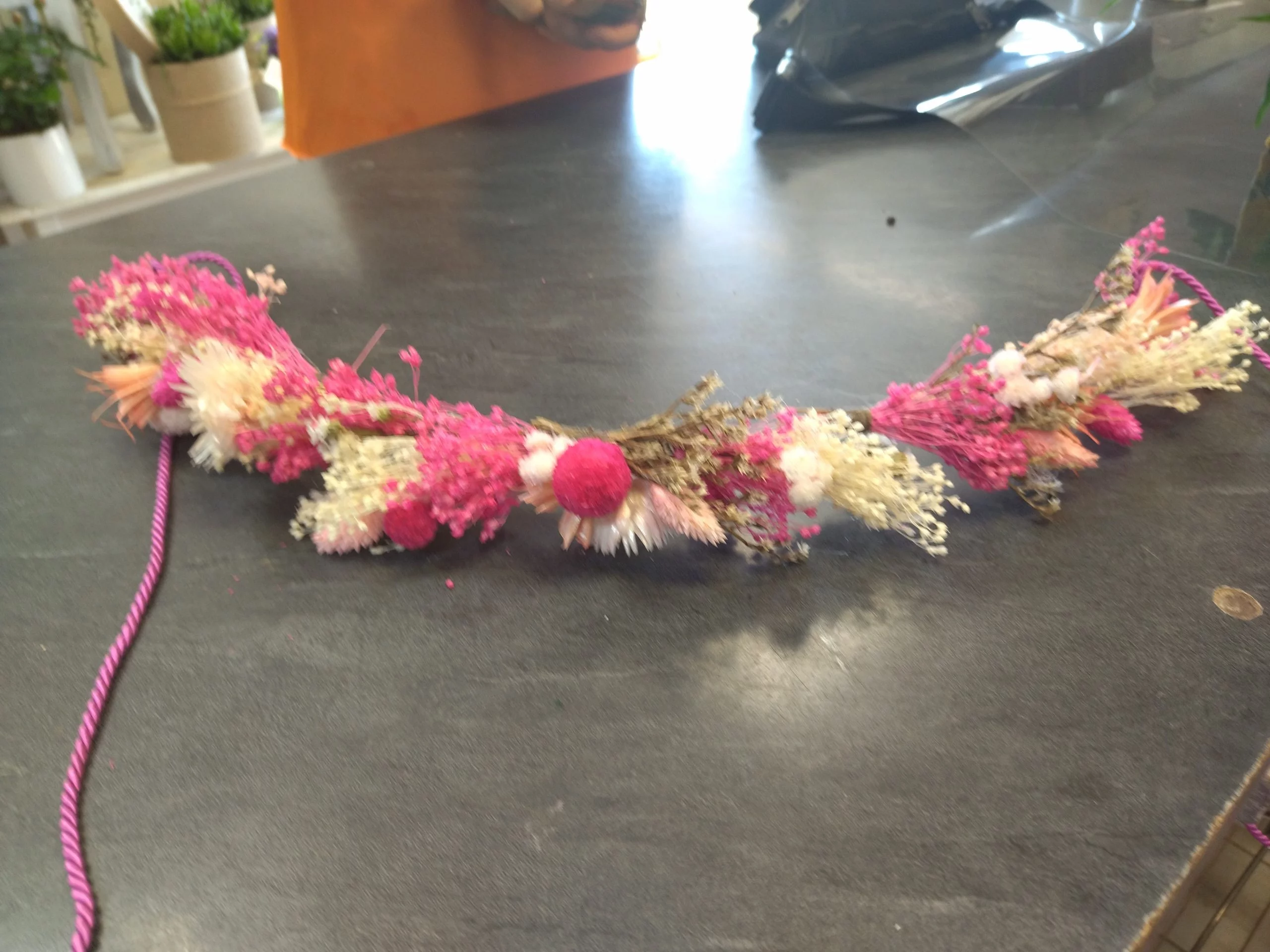 Couronne de tete, par Mfleurs, fleuriste à Velaux