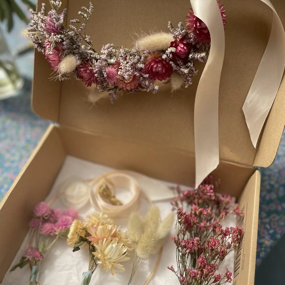 Kit de confection de couronne de fleurs séchées, par Rose Et Chardon, fleuriste à Meudon