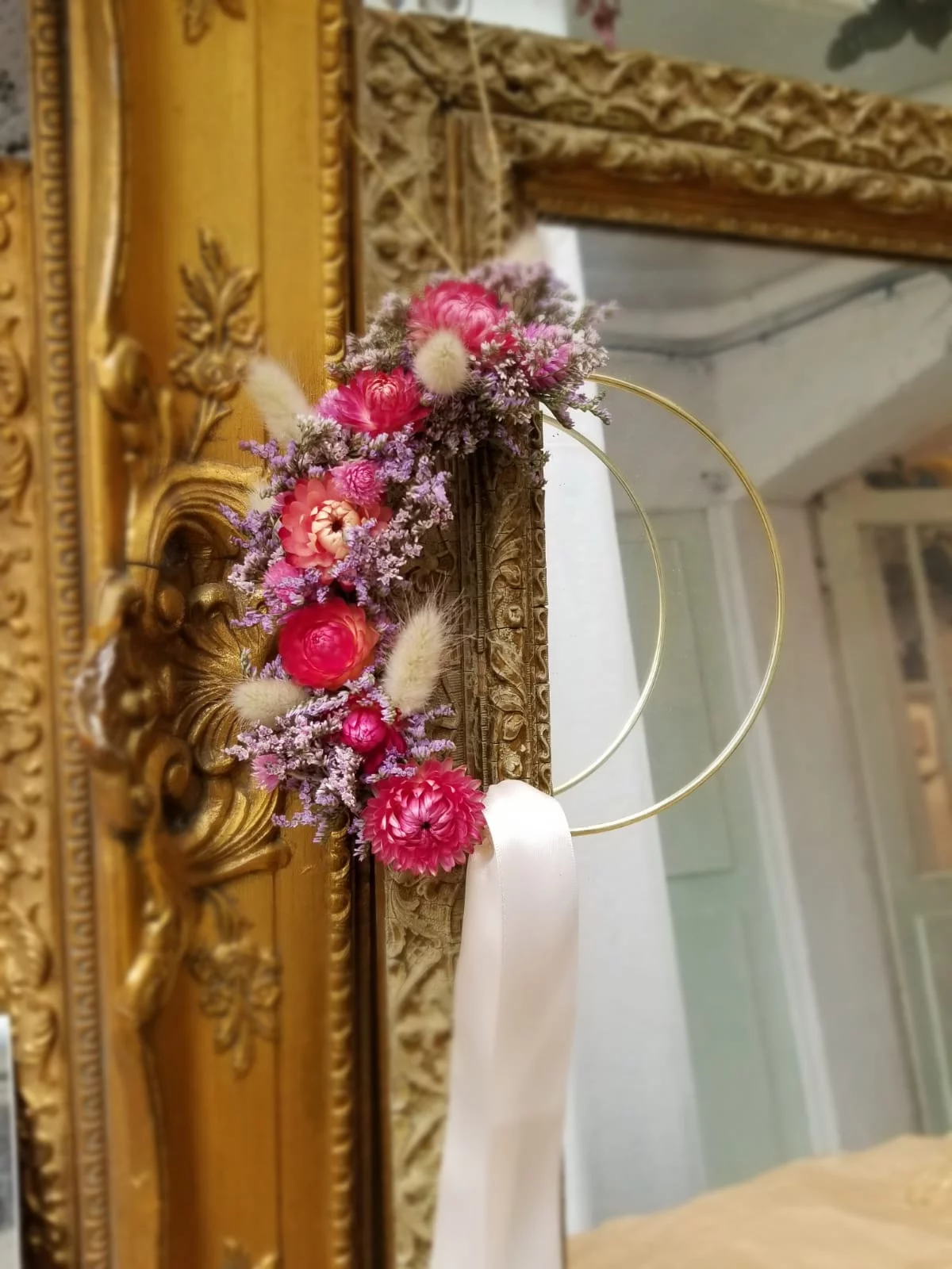 Kit de confection de couronne de fleurs séchées, par Rose Et Chardon, fleuriste à Meudon