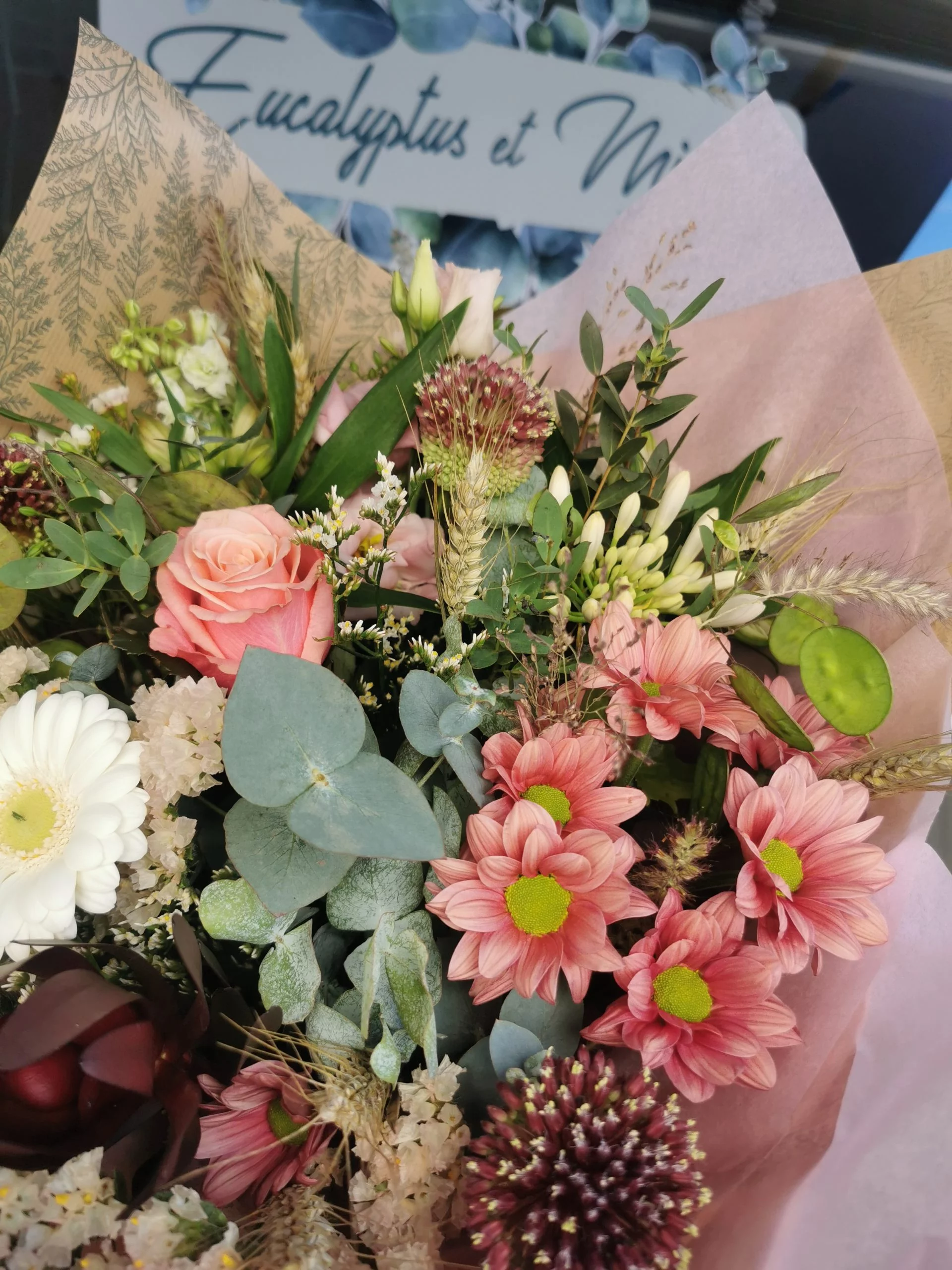 Bouquet, par Eucalyptus et Mimosa, fleuriste à Matha