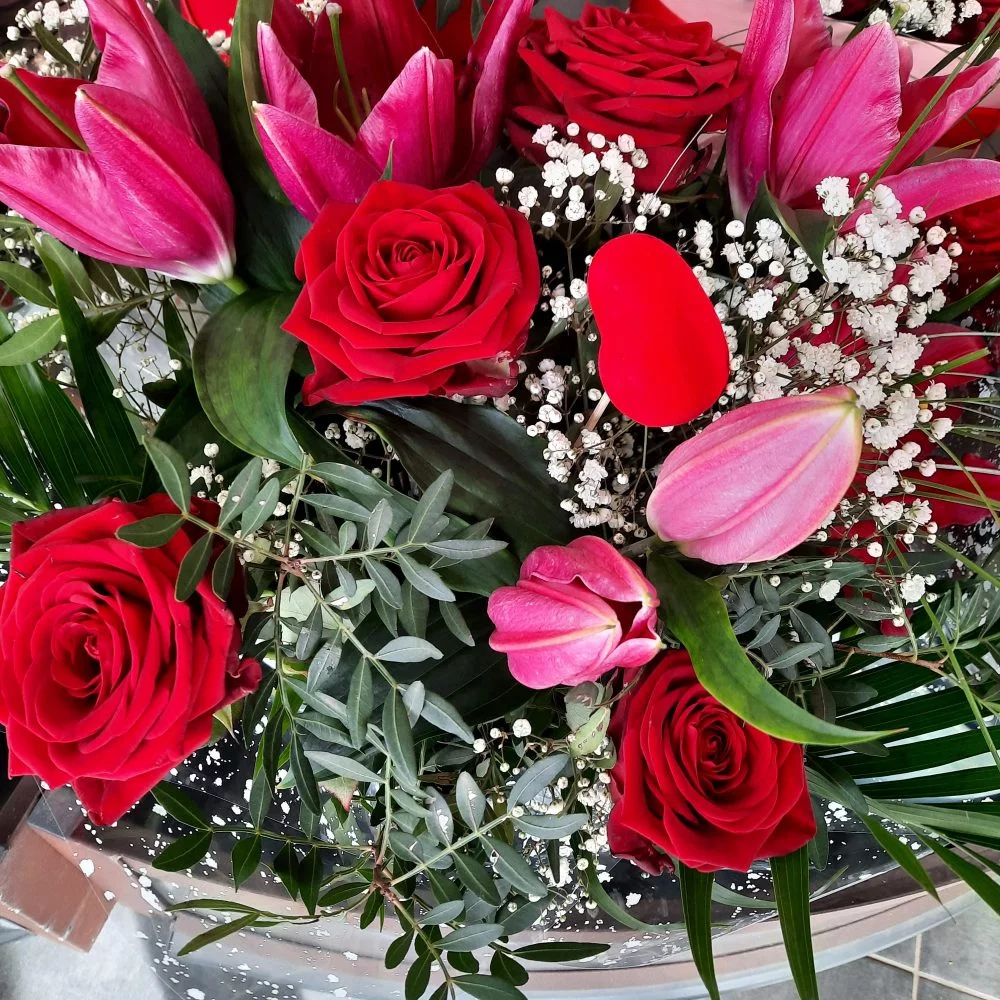 Bouquet Saint-Valentin, par A l'Aube des fleurs, fleuriste à Troyes