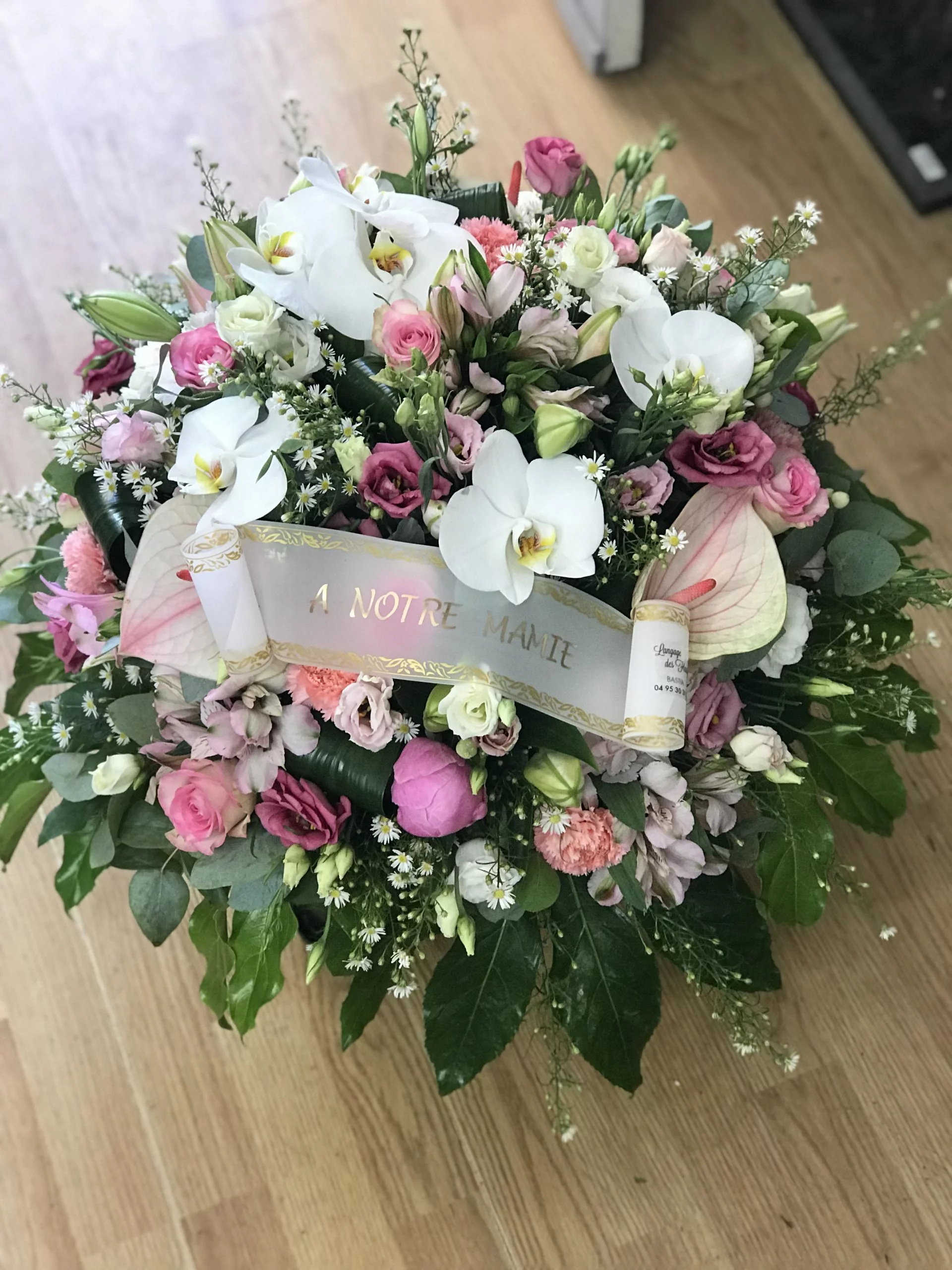 Coussin deuil, par Langage Des Fleurs, fleuriste à Bastia