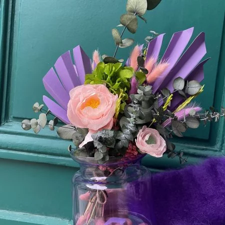 Grand bouquet de fleurs séchées et son vase, par Atelier fleuri, fleuriste à Besançon