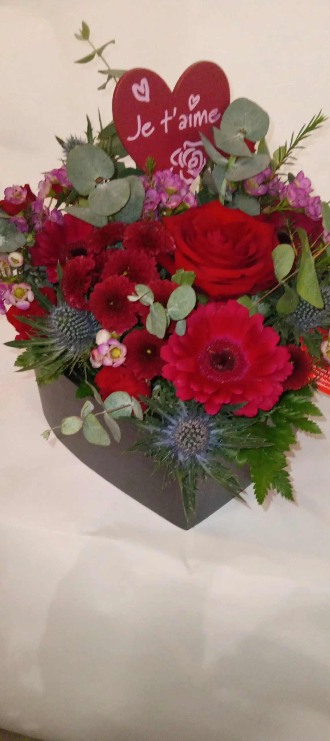 Composition Coeur, par Au Dipladenia, fleuriste à Lille
