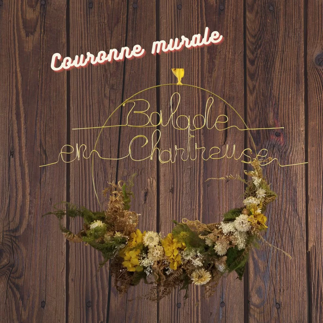 Couronne florale & murale, par Au fil des pétales, fleuriste à Saint-Geoire-en-Valdaine