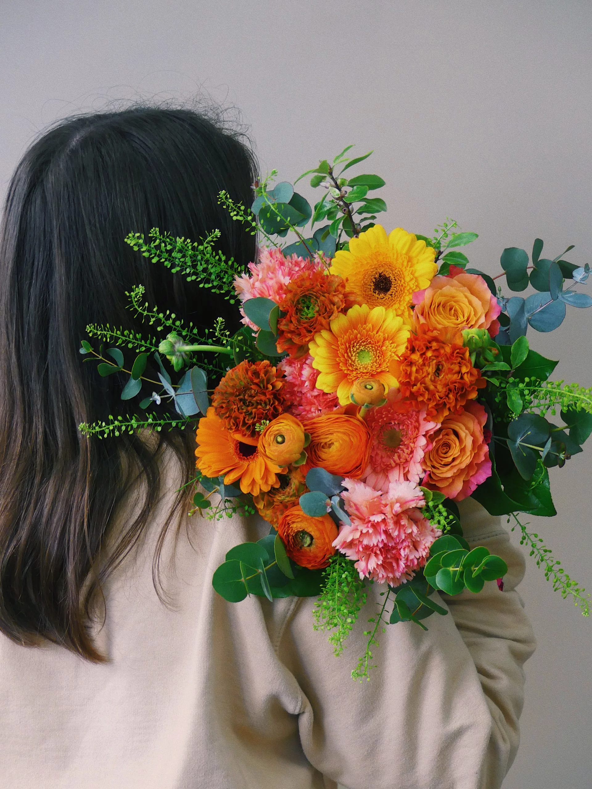 Bouquet Orange, par Langage Des Fleurs, fleuriste à Bastia