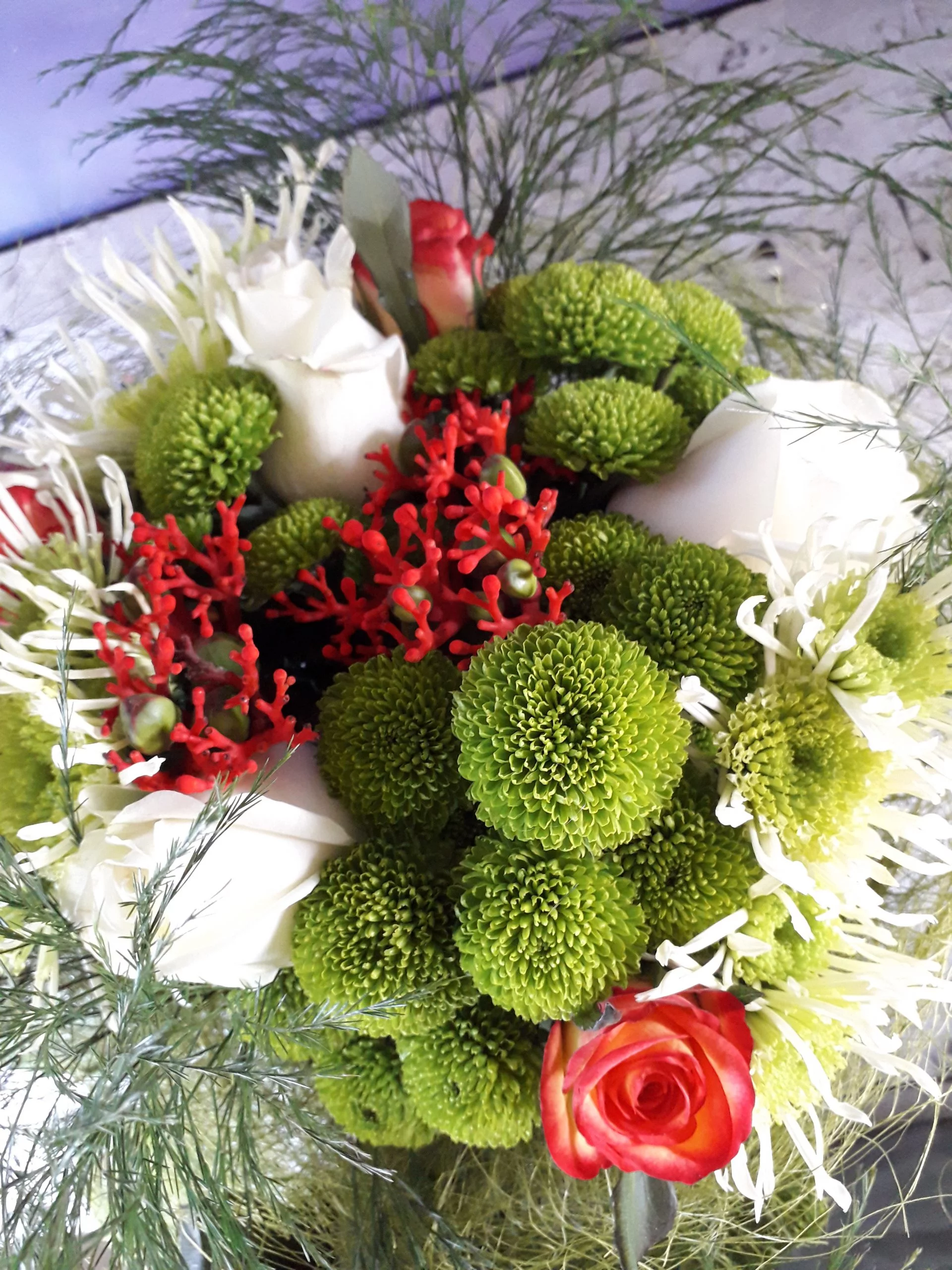 BOUQUET DE CHRYSANTHEMES, par Lili la main verte, fleuriste à Talence