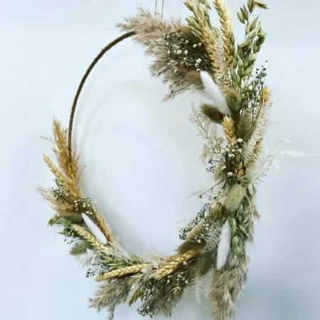 Couronne de fleurs séchées, par Pastel Fleuriste, fleuriste à Nevers