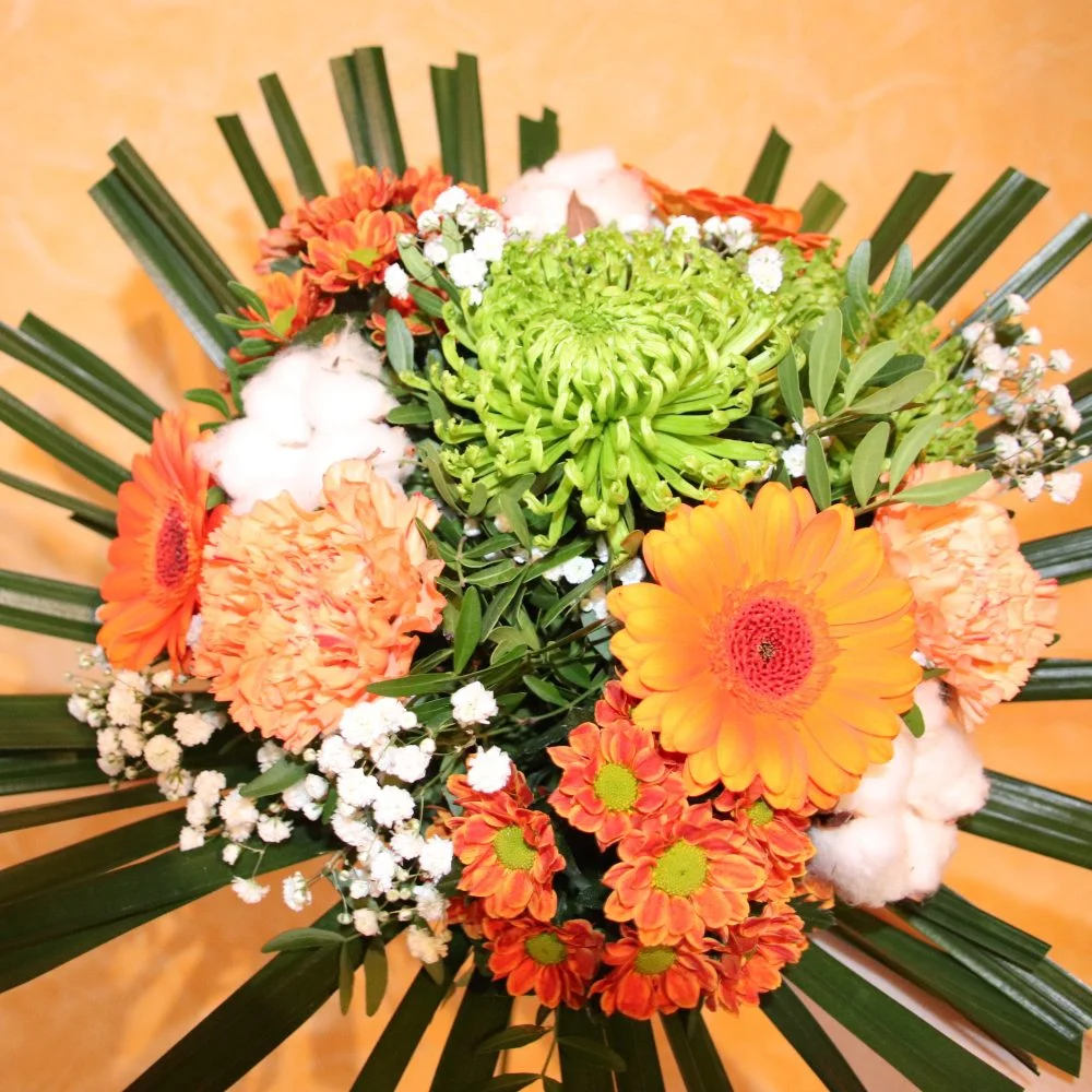 bouquet orange, par Julie Fleurs, fleuriste à Carmaux